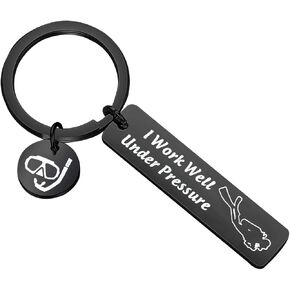 CHOORO Scuba Diving Gift Scuba Diver Gift I Work Well Under Pressure Keychain Extreme Sports Jewelry Great Gift for Divers in Saudi Arabia
