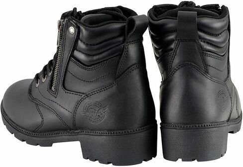 Milwaukee Leather MBL9320W Women's Black Premium Leather Wide-Width Lace-Up Motorcycle Rider Boots in Saudi Arabia