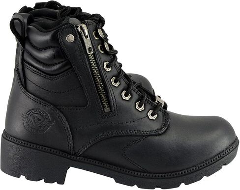 Milwaukee Leather MBL9320W Women's Black Premium Leather Wide-Width Lace-Up Motorcycle Rider Boots in Saudi Arabia