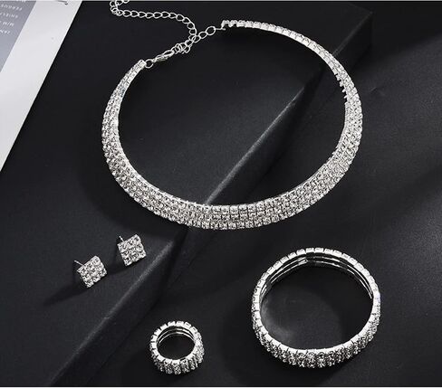 5 Pcs Women Accessories Including Shawls and Wraps, Evening Bag Clutch Purses, Rhinestone Jewelry Sets for Wedding Bridal in Saudi Arabia