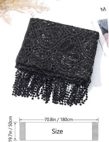 EASEDAILY Women Shawls and Wraps for Evening Dresses Sequin Wedding Scarf Fringe Sparkle Bridal Cape for Bride and Bridesmaid in Kuwait