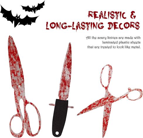 لافتة Hotcham Halloween الدموية من PVC لتزيين الهالوين مع مجموعة خفافيش إكسسوارات تزيين الهالوين السعيدة 4SET in Kuwait