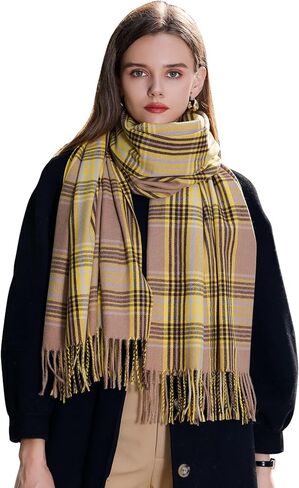Longwu Women Soft Cashmere Wool Scarf Large Pashminas Shawl and Wrap Warm Stole Blanket in Kuwait