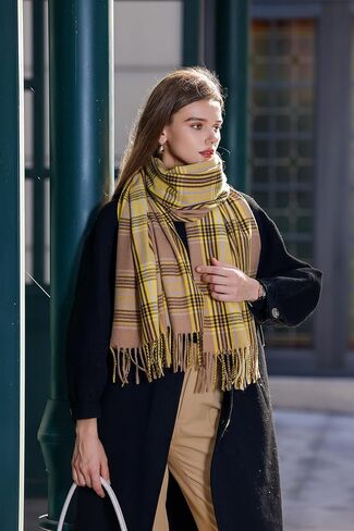 Longwu Women Soft Cashmere Wool Scarf Large Pashminas Shawl and Wrap Warm Stole Blanket in Kuwait