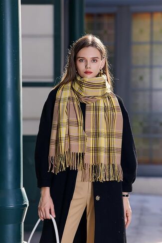 Longwu Women Soft Cashmere Wool Scarf Large Pashminas Shawl and Wrap Warm Stole Blanket in Kuwait