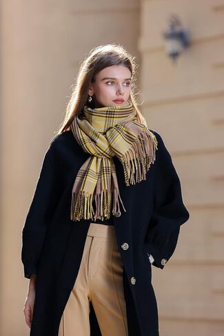 Longwu Women Soft Cashmere Wool Scarf Large Pashminas Shawl and Wrap Warm Stole Blanket in Kuwait