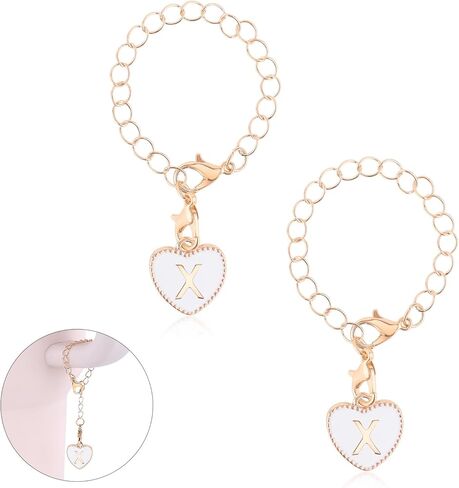 إكسسوارات حرف PEUTIER لكأس ستانلي، قلادة حروف أبجدية على شكل قلب، اسم شخصي معرف الحروف الأولية، سلسلة مقبض لإكسسوارات كأس ستانلي in Kuwait