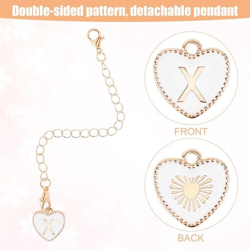 إكسسوارات حرف PEUTIER لكأس ستانلي، قلادة حروف أبجدية على شكل قلب، اسم شخصي معرف الحروف الأولية، سلسلة مقبض لإكسسوارات كأس ستانلي in Kuwait