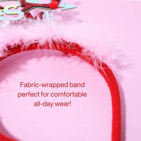 Heart Shapes Valentine’s Day Headband, Colorful Kiss Me Vday Headwear, Festive Holiday Party Accessory and Gift, One Size Fits Most in Saudi Arabia