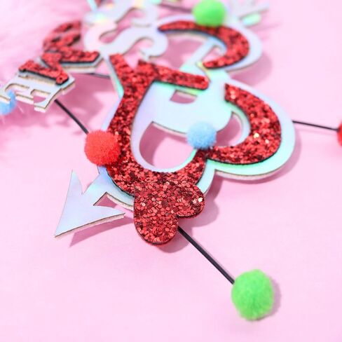 Heart Shapes Valentine’s Day Headband, Colorful Kiss Me Vday Headwear, Festive Holiday Party Accessory and Gift, One Size Fits Most in Saudi Arabia