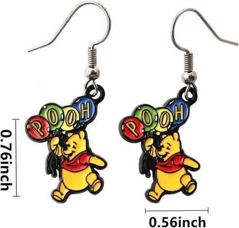 أقراط Winni Pooh Eeyore، حلق معدني كرتوني أنيمي، هدايا الأفلام التلفزيونية للنساء والرجال والفتيات والفتيان in Kuwait