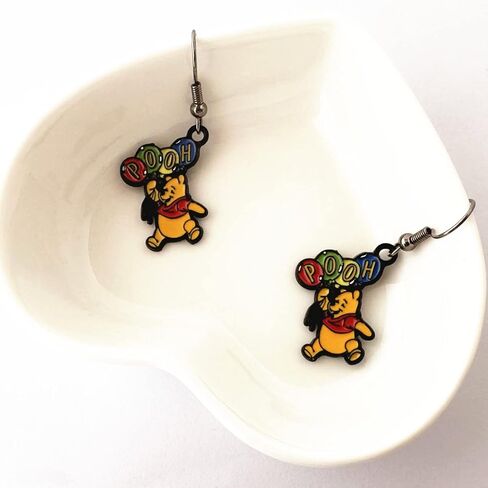 أقراط Winni Pooh Eeyore، حلق معدني كرتوني أنيمي، هدايا الأفلام التلفزيونية للنساء والرجال والفتيات والفتيان in Kuwait