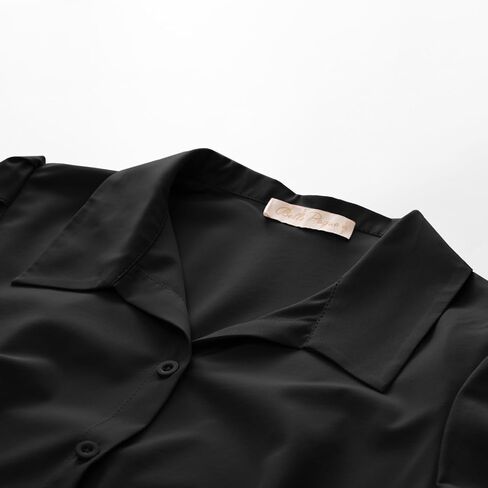 بلوزة Belle Poque صيفية بأكمام قصيرة وأزرار سفلية للنساء برقبة على شكل حرف V وقمصان كاجوال للأعمال in Saudi Arabia