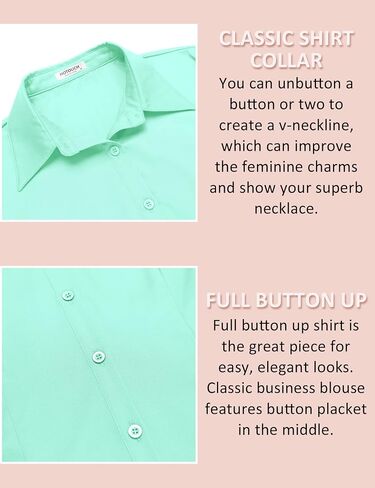 HOTOUCH Womens Cotton Basic Button Down Shirt Slim Fit Dress Shirts in Saudi Arabia