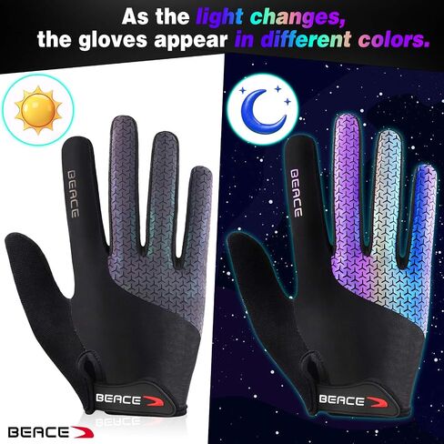 BEACE Cycling Gloves Bike Gloves Biking Gloves for Women(Colorful Night Glow) with Touch Screen-Workout Gloves Full Finger Road Gloves Mountain Bike Gloves Anti-Slip Silicone Palm in Saudi Arabia