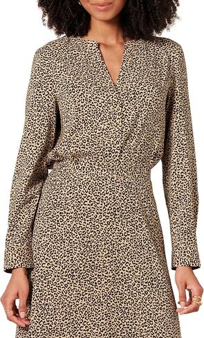 Amazon Essentials Women's Georgette Long Sleeve Relaxed-Fit Popover Blouse in Saudi Arabia