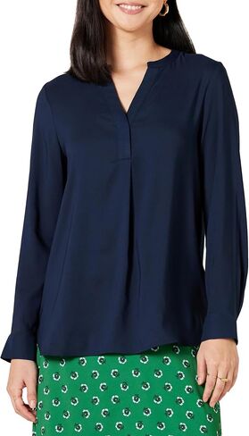 Amazon Essentials Women's Georgette Long Sleeve Relaxed-Fit Popover Blouse in Saudi Arabia