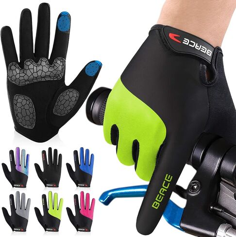BEACE Cycling Gloves Bike Gloves Biking Gloves for Women(Colorful Night Glow) with Touch Screen-Workout Gloves Full Finger Road Gloves Mountain Bike Gloves Anti-Slip Silicone Palm in Saudi Arabia