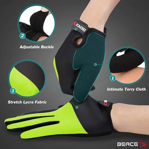 BEACE Cycling Gloves Bike Gloves Biking Gloves for Women(Colorful Night Glow) with Touch Screen-Workout Gloves Full Finger Road Gloves Mountain Bike Gloves Anti-Slip Silicone Palm in Saudi Arabia