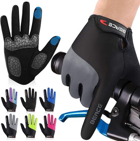 BEACE Cycling Gloves Bike Gloves Biking Gloves for Women(Colorful Night Glow) with Touch Screen-Workout Gloves Full Finger Road Gloves Mountain Bike Gloves Anti-Slip Silicone Palm in Saudi Arabia