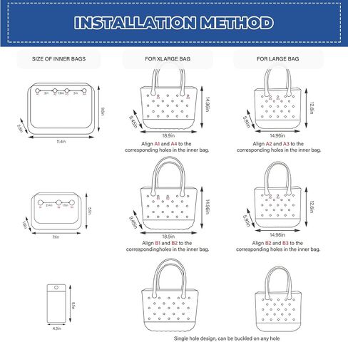Matalde 3Pack Clear Inner Bags for Rubber Beach Tote Bag - Zippered Travel Organizer Storage with Holes - Accessories and Insert - Women's Essential for Beach, Travel, and Vacation in Saudi Arabia