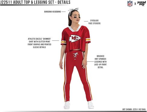 Jerry Leigh Women's Red Kansas City Chiefs Game Day Costume Set in Kuwait
