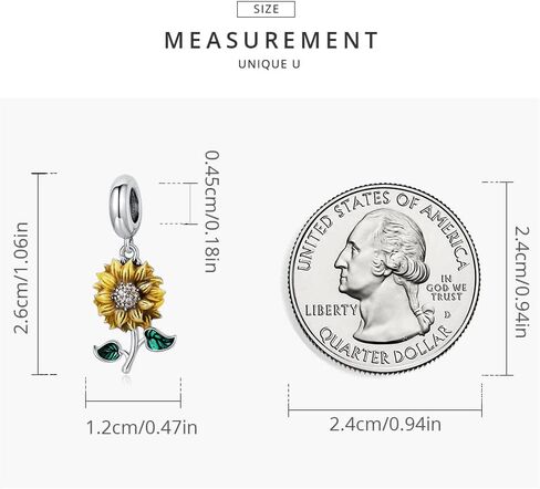 Shysnow Sunflower Charms Bracelets 925 Sterling Silver Flower Pendant Charms Gold Plated Cubic Zirconia Charm Bead Fit Bracelet Necklace Bangle in Saudi Arabia