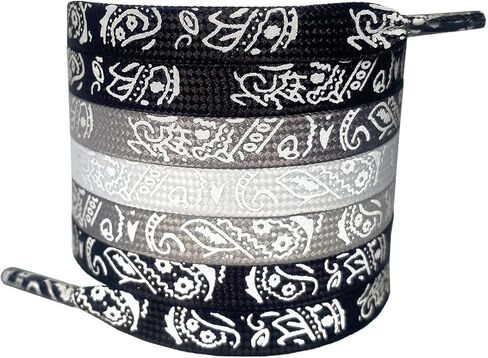 Meow Love Reflective Gradient Shoelace,Printed Colorful Cashew Flower,Wide Flat Sneaker Shoelaces. in Saudi Arabia