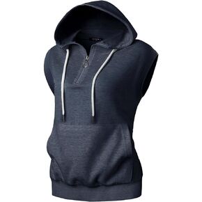 GIVON Women's Lightweight Hooded Vest Sleeveless 1/4 Zip Pullover Casual Hoodie Sweatshirt with Pockets