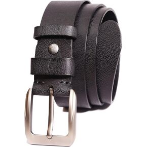 DONWORD Italian Full Grain Leather Belts for Men - Metal Buckle Durable Solid Belts for Jeans in Kuwait