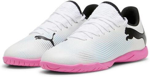 PUMA Future Indoor Training Sneaker, White Black, 13 US Unisex Big Kid in Saudi Arabia