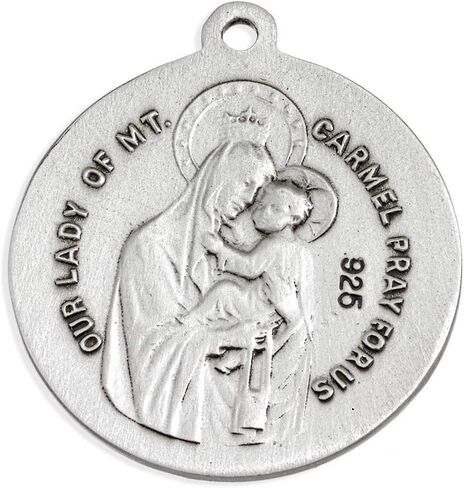 Sterling Silver His Most Sacred Heart Round Scapular Medal، 2.5 سم in Kuwait
