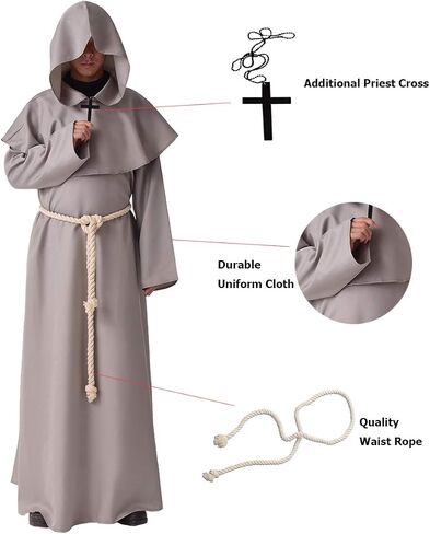 عباءة بغطاء للرأس من BLESSUME Friar من العصور الوسطى للراهب وعصر النهضة in Saudi Arabia
