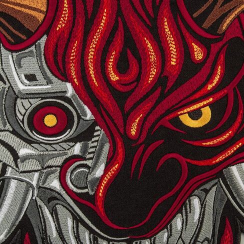 رقعة Cyberpunk Oni Demon، شعار لعبة صغير مطرز للأزياء التنكرية، يمكن كيها مقاس 3.3 × 3.7 بوصة in Kuwait