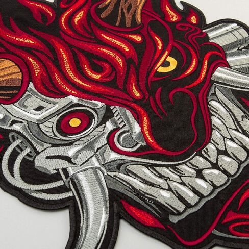 رقعة Cyberpunk Oni Demon، شعار لعبة صغير مطرز للأزياء التنكرية، يمكن كيها مقاس 3.3 × 3.7 بوصة in Kuwait