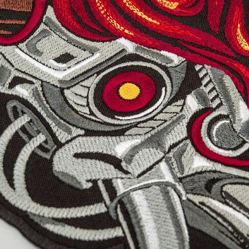 رقعة Cyberpunk Oni Demon، شعار لعبة صغير مطرز للأزياء التنكرية، يمكن كيها مقاس 3.3 × 3.7 بوصة in Kuwait