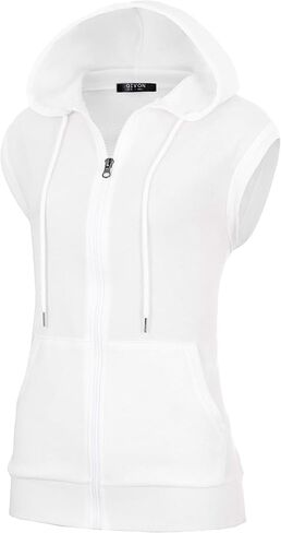 GIVON Women's Lightweight Hooded Vest Sleeveless 1/4 Zip Pullover Casual Hoodie Sweatshirt with Pockets in Saudi Arabia