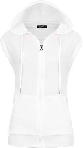 GIVON Women's Lightweight Hooded Vest Sleeveless 1/4 Zip Pullover Casual Hoodie Sweatshirt with Pockets in Saudi Arabia