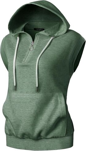 GIVON Women's Lightweight Hooded Vest Sleeveless 1/4 Zip Pullover Casual Hoodie Sweatshirt with Pockets in Saudi Arabia