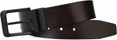 حزام جلدي أسود/بني للرجال من GLITZALL ذو وجهين، حزام فستان رجالي بتصميم كلاسيكي، إبزيم دوار، مقاس 32-42 بوصة in Kuwait