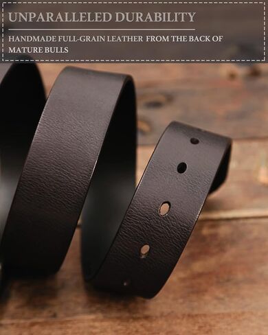 DONWORD Italian Full Grain Leather Belts for Men - Metal Buckle Durable Solid Belts for Jeans in Kuwait