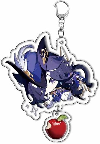 سلسلة مفاتيح بشخصية جينشين امباكت فونتين من بايرز، مجموعة سلاسل مفاتيح من الاكريليك مكونة من 12 قطعة من سلسلة مفاتيح انيمي جينشين مع دلاية. in Kuwait