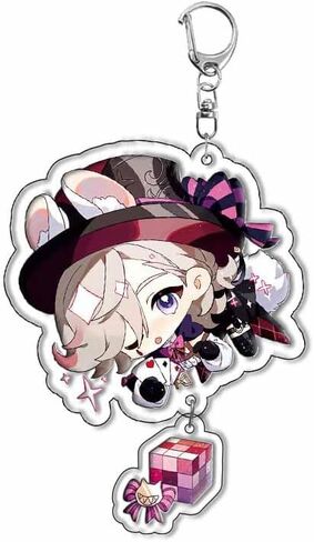 سلسلة مفاتيح بشخصية جينشين امباكت فونتين من بايرز، مجموعة سلاسل مفاتيح من الاكريليك مكونة من 12 قطعة من سلسلة مفاتيح انيمي جينشين مع دلاية. in Kuwait