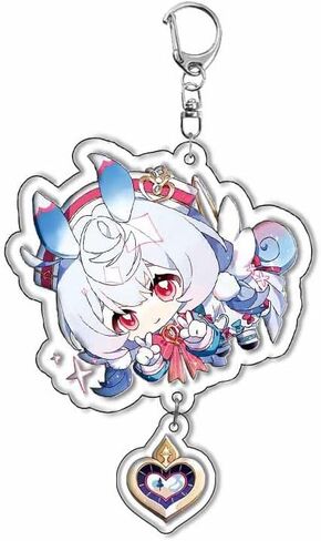 سلسلة مفاتيح بشخصية جينشين امباكت فونتين من بايرز، مجموعة سلاسل مفاتيح من الاكريليك مكونة من 12 قطعة من سلسلة مفاتيح انيمي جينشين مع دلاية. in Kuwait