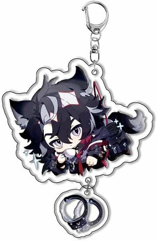 سلسلة مفاتيح بشخصية جينشين امباكت فونتين من بايرز، مجموعة سلاسل مفاتيح من الاكريليك مكونة من 12 قطعة من سلسلة مفاتيح انيمي جينشين مع دلاية. in Kuwait