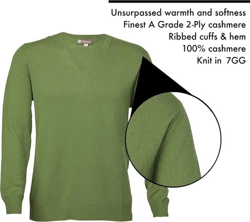 Cashmere Boutique: سترة ربيعية من الكشمير الخالص 100% برقبة على شكل حرف V للرجال (3 ألوان، المقاسات: S/M/L/XL) in Kuwait