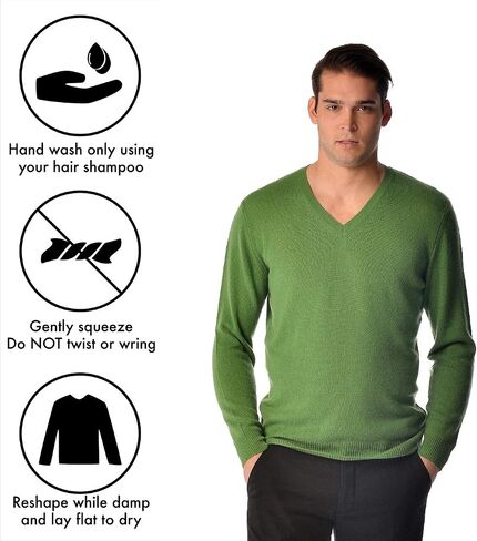 Cashmere Boutique: سترة ربيعية من الكشمير الخالص 100% برقبة على شكل حرف V للرجال (3 ألوان، المقاسات: S/M/L/XL) in Kuwait