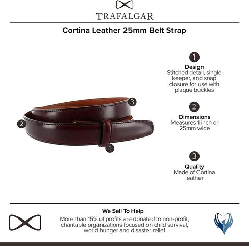 Trafalgar Cortina Leather Belt Strap - 1 inch wide (25mm) in Saudi Arabia