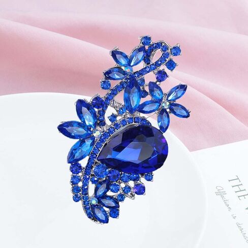 طقم بروش مكون من 4 قطع بحجم كبير من حجر الراين والكريستال الأنيق من إيزينج, كريستال حجر الراين مادة صمغية مينا, ان ايه, in Kuwait