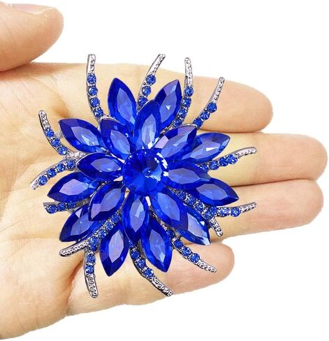 طقم بروش مكون من 4 قطع بحجم كبير من حجر الراين والكريستال الأنيق من إيزينج, كريستال حجر الراين مادة صمغية مينا, ان ايه, in Kuwait